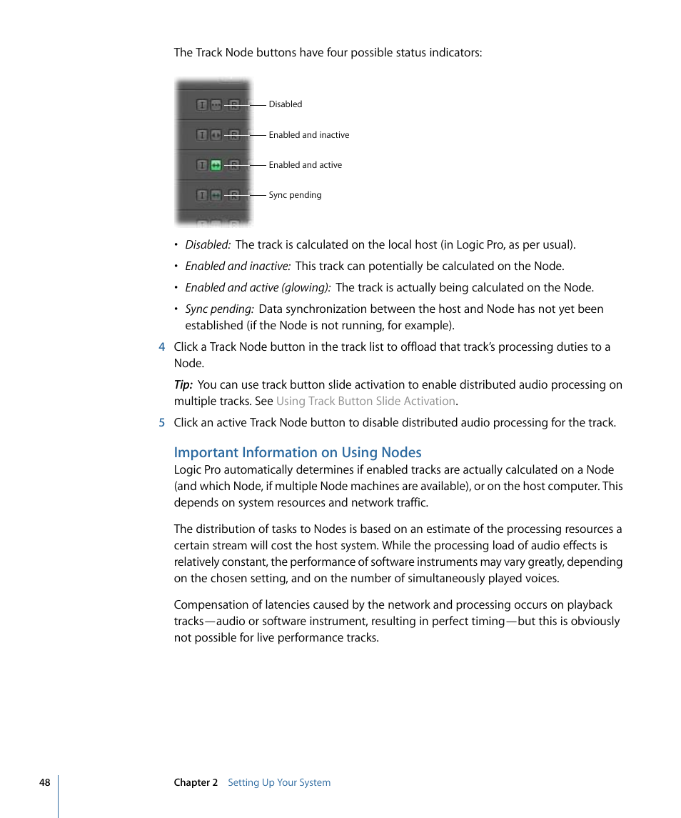 Important information on using nodes | Apple Logic Pro 9 User Manual | Page 48 / 1340