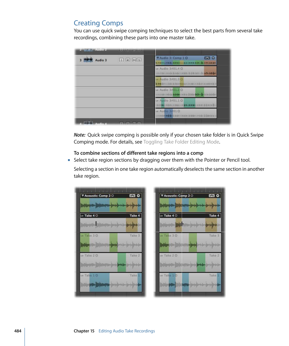 Creating comps | Apple Logic Pro 9 User Manual | Page 484 / 1340