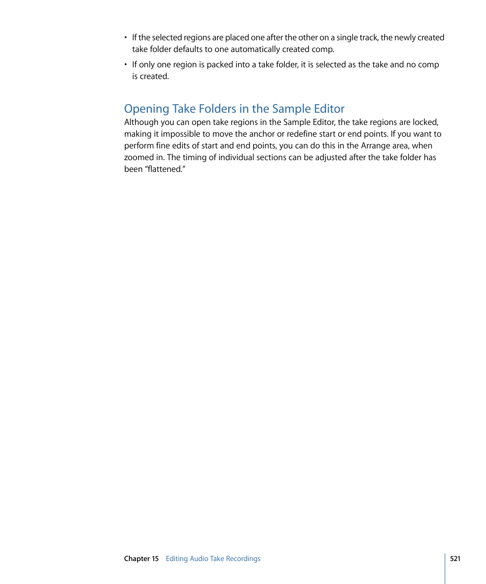 Opening take folders in the sample editor | Apple Logic Pro 9 User Manual | Page 521 / 1340