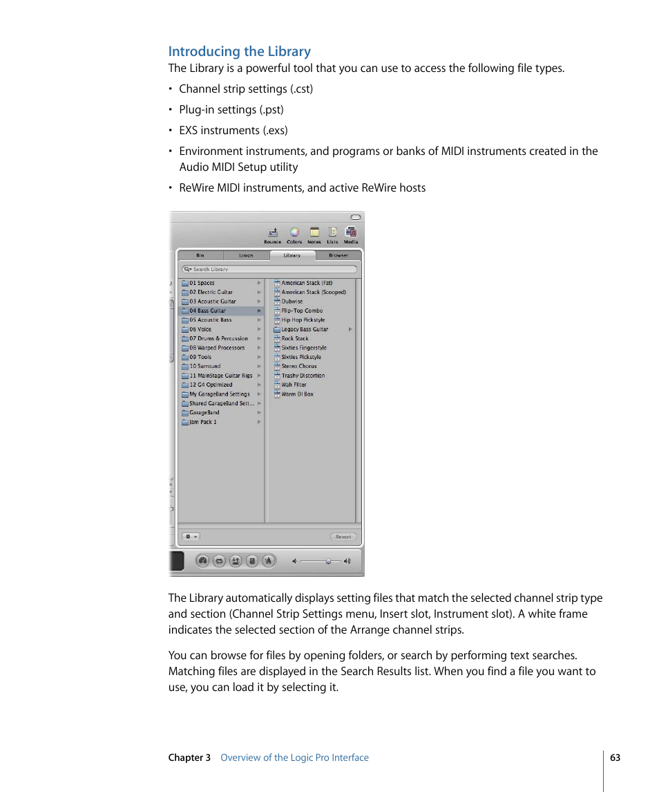 Introducing the library | Apple Logic Pro 9 User Manual | Page 63 / 1340