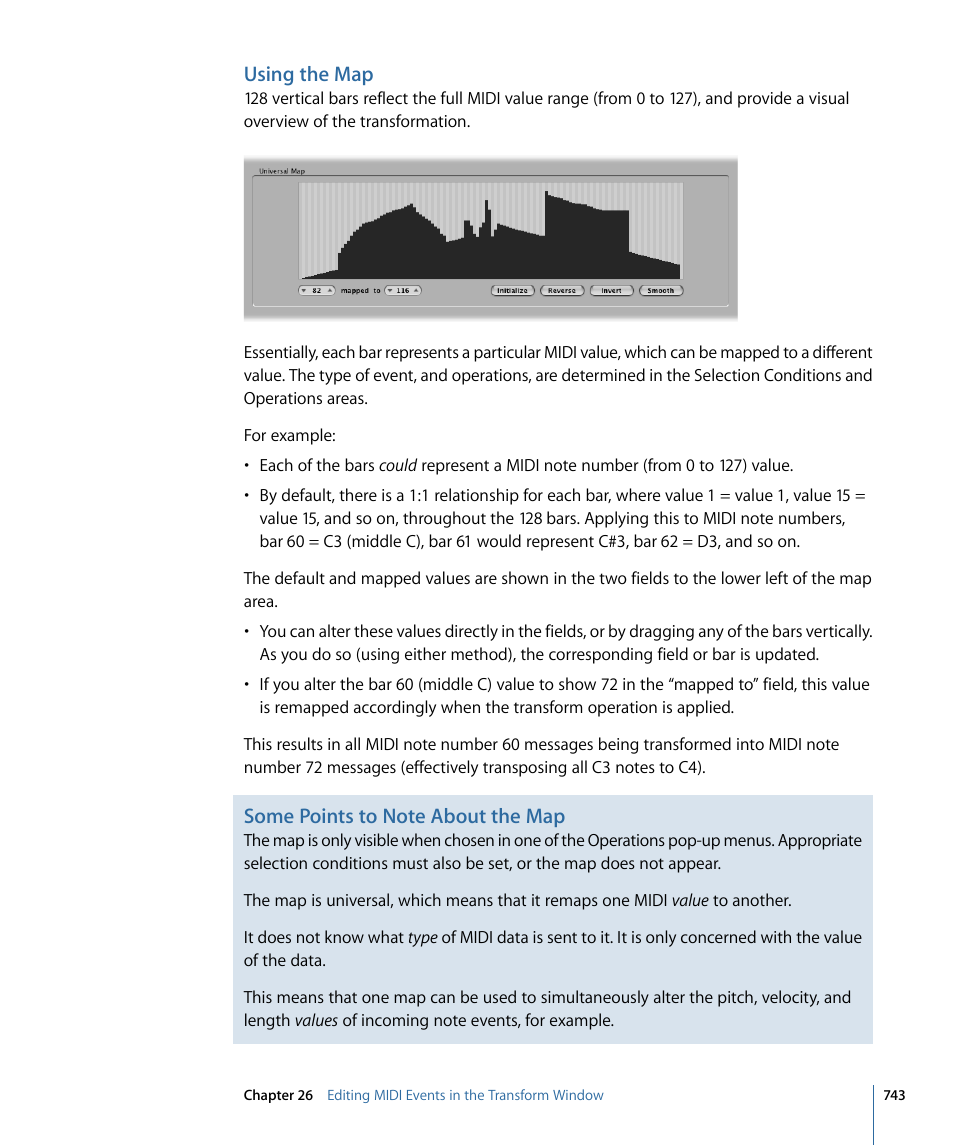 Using the map | Apple Logic Pro 9 User Manual | Page 743 / 1340