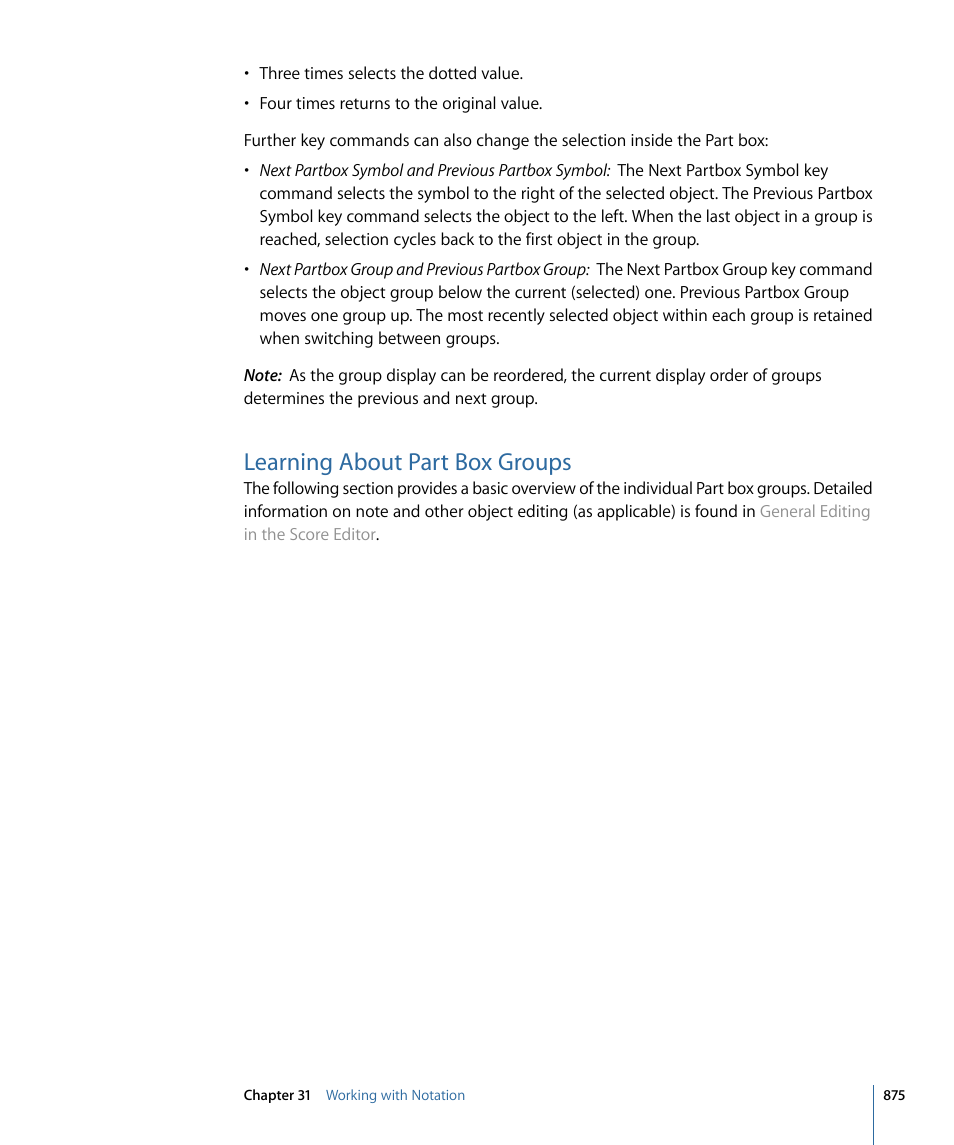 Learning about part box groups | Apple Logic Pro 9 User Manual | Page 875 / 1340