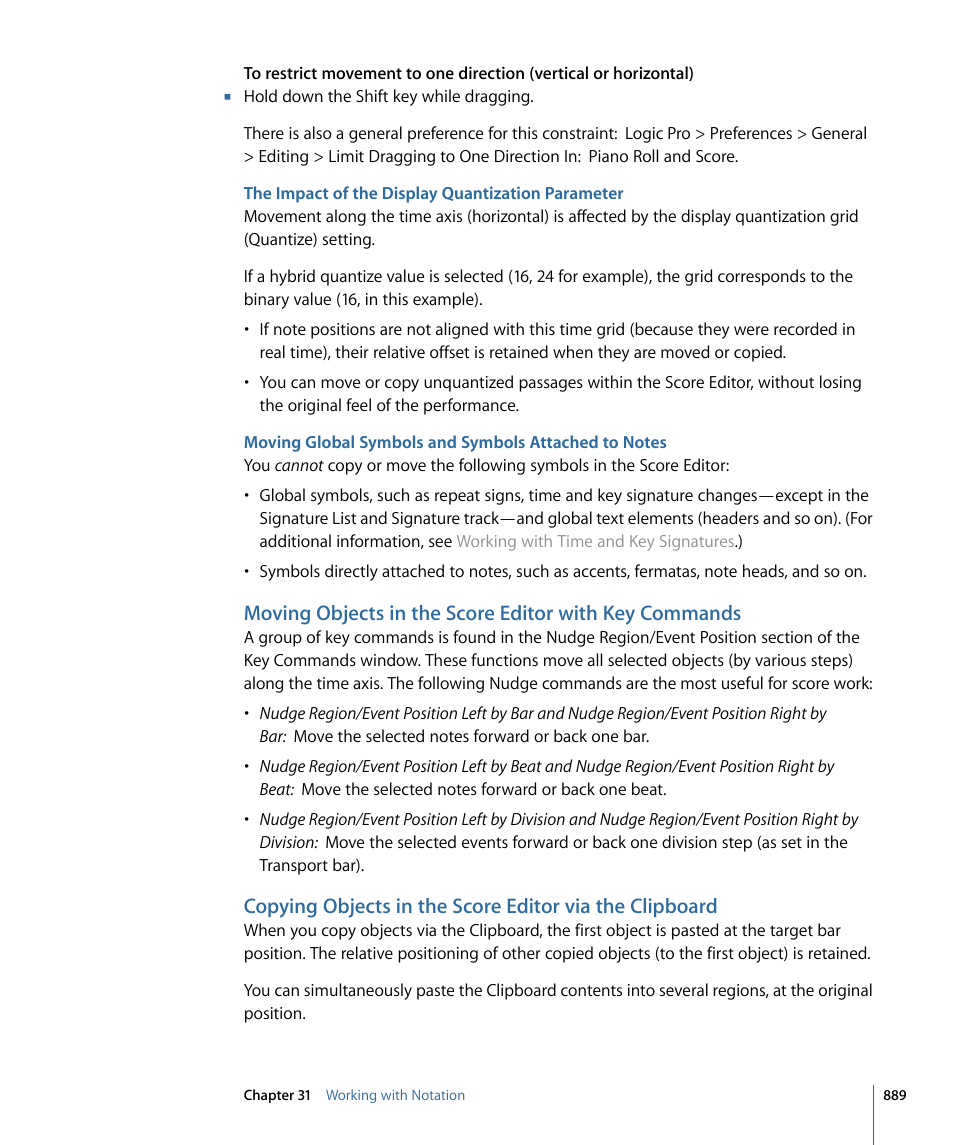 The impact of the display quantization parameter | Apple Logic Pro 9 User Manual | Page 889 / 1340