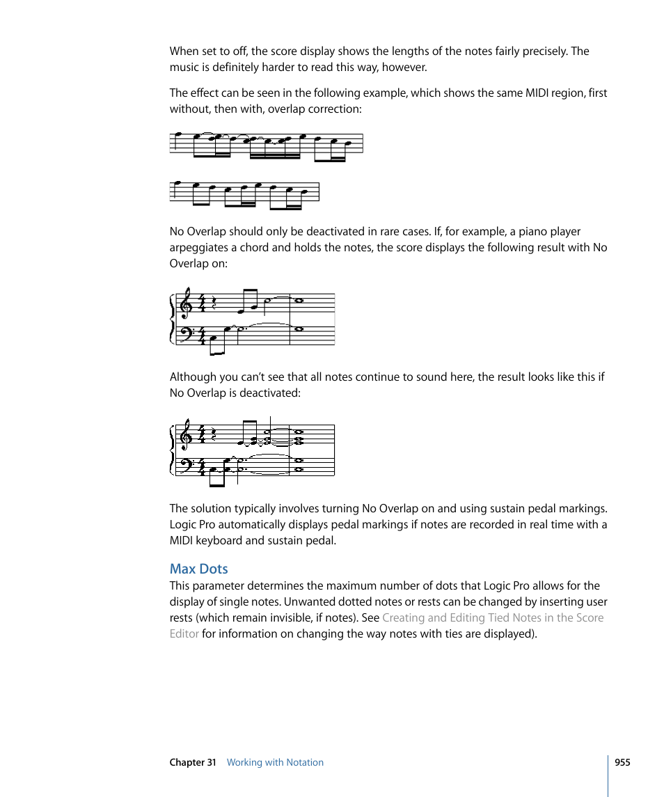 Max dots | Apple Logic Pro 9 User Manual | Page 955 / 1340