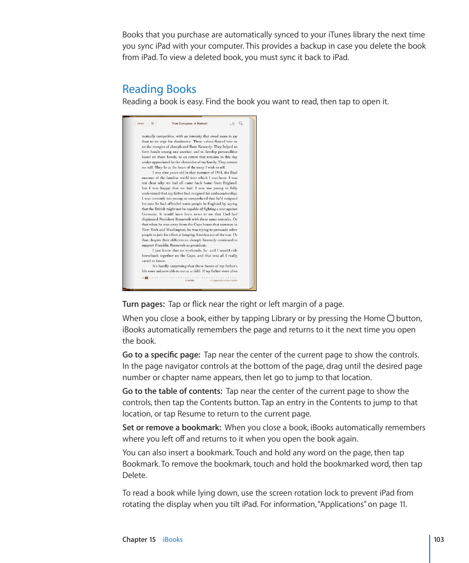 Reading books, 103 reading books | Apple iPad iOS 3.2 User Manual | Page 103 / 154