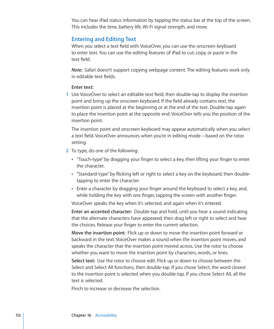 Entering and editing text | Apple iPad iOS 3.2 User Manual | Page 112 / 154