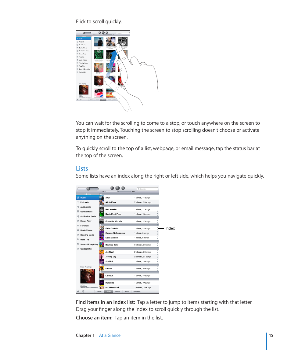 Lists | Apple iPad iOS 3.2 User Manual | Page 15 / 154