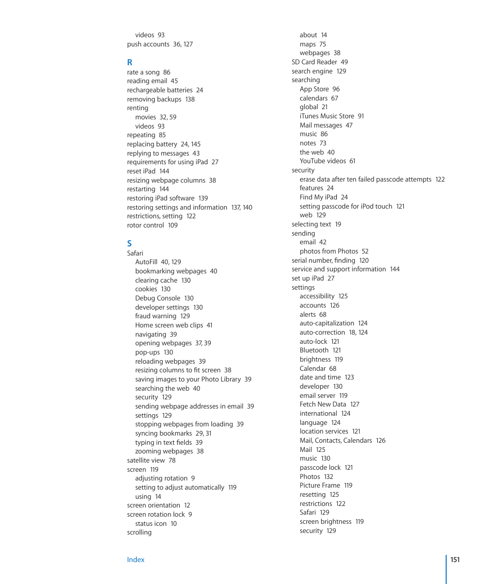 Apple iPad iOS 3.2 User Manual | Page 151 / 154