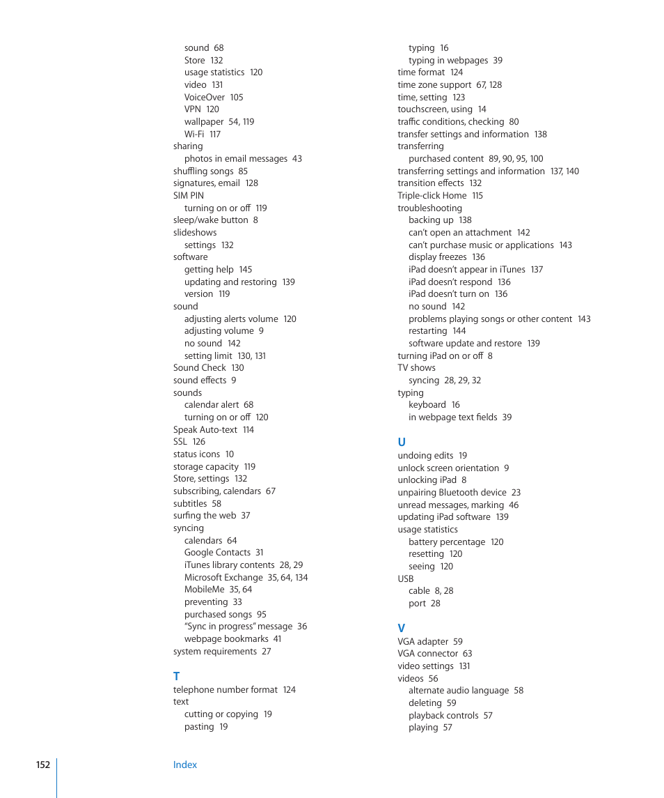 Apple iPad iOS 3.2 User Manual | Page 152 / 154