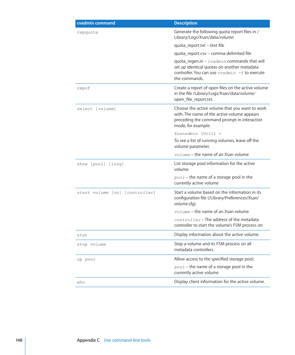 Apple Xsan 2 User Manual | Page 148 / 165