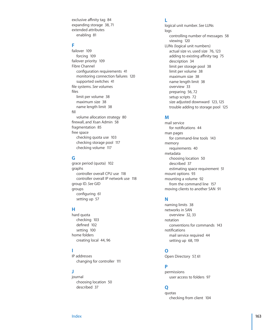 Apple Xsan 2 User Manual | Page 163 / 165