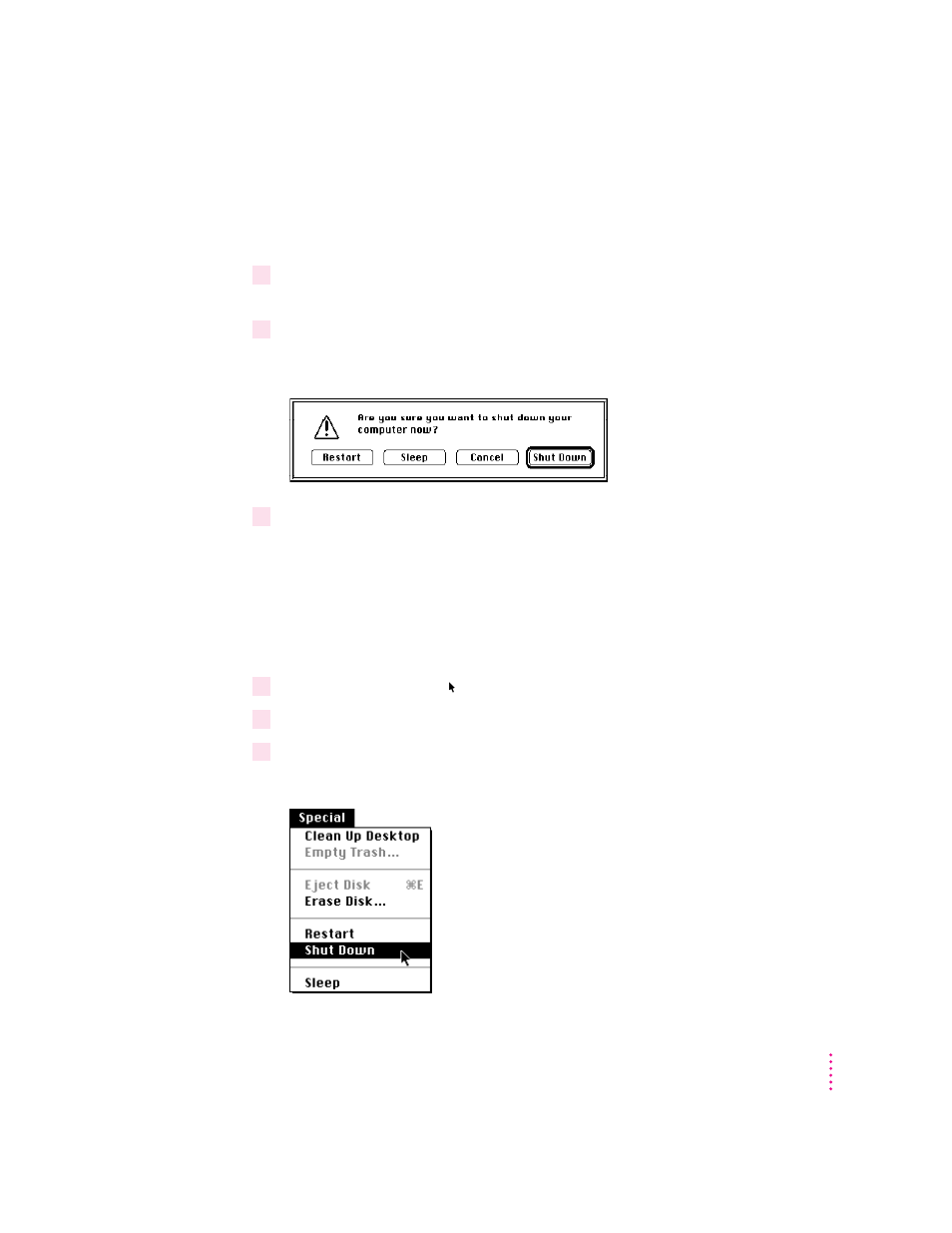 Turning the computer off | Apple Macintosh Performa 6400 Series User Manual | Page 21 / 209