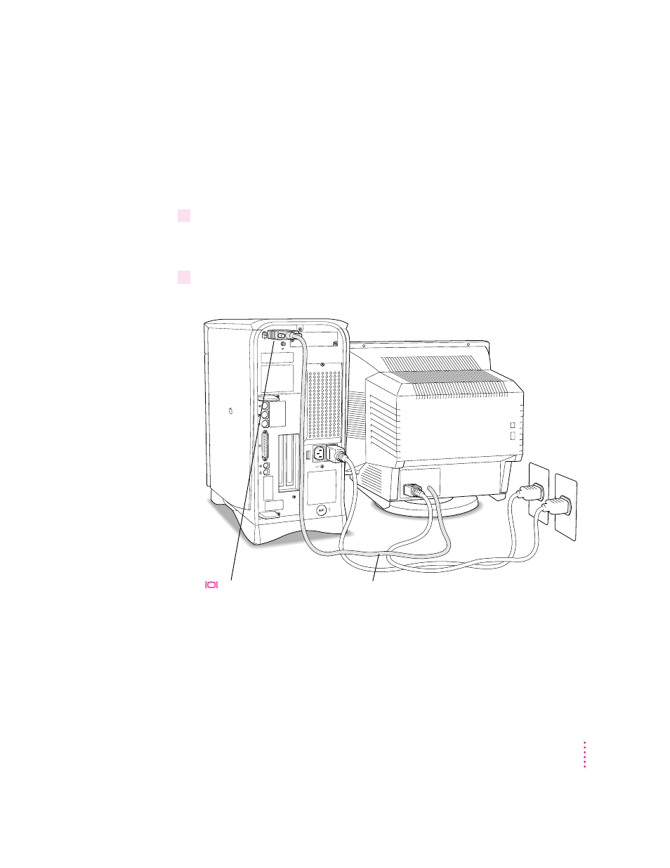 Connecting the monitor video cable | Apple Macintosh Performa 6400 Series User Manual | Page 7 / 209