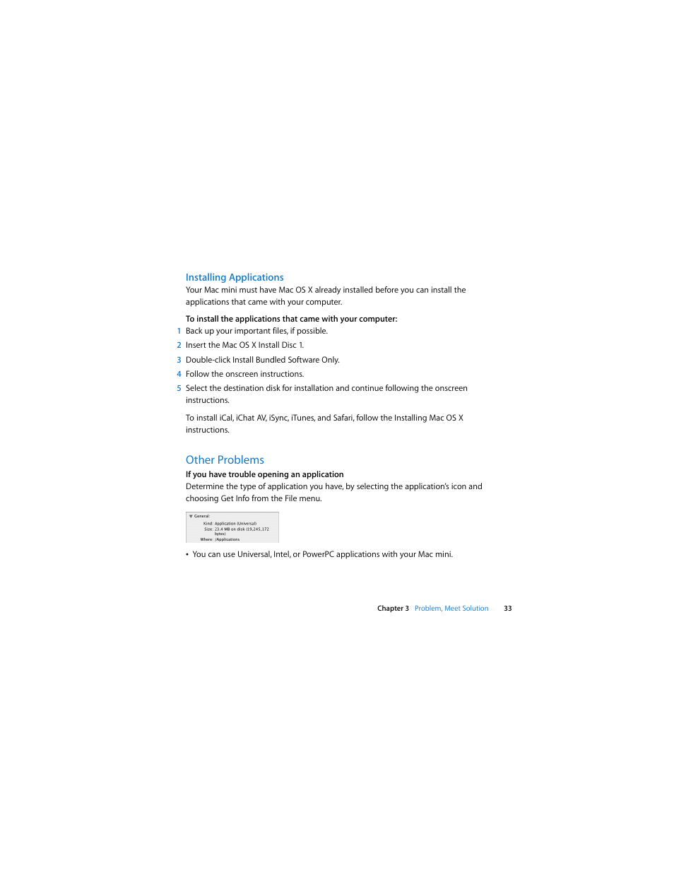 Other problems | Apple Mac mini (Intel-based; Mid 2007) User Manual | Page 33 / 72