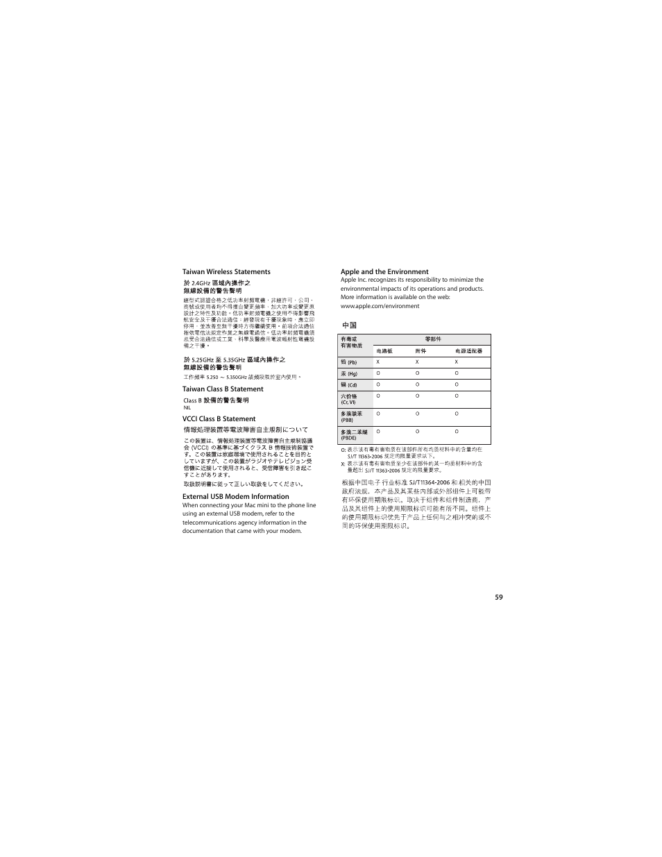 Apple Mac mini (Intel-based; Mid 2007) User Manual | Page 59 / 72