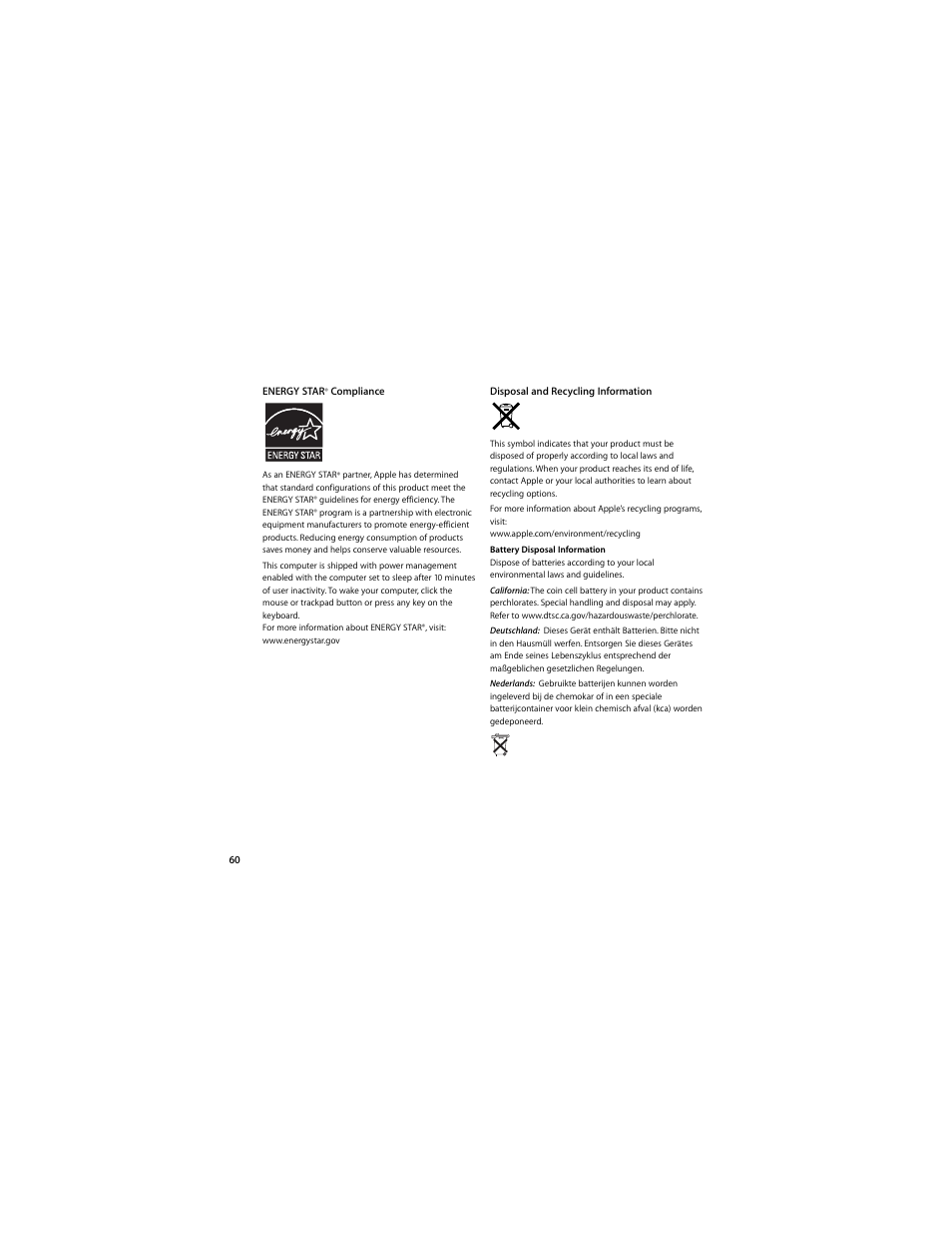 Apple Mac mini (Intel-based; Mid 2007) User Manual | Page 60 / 72