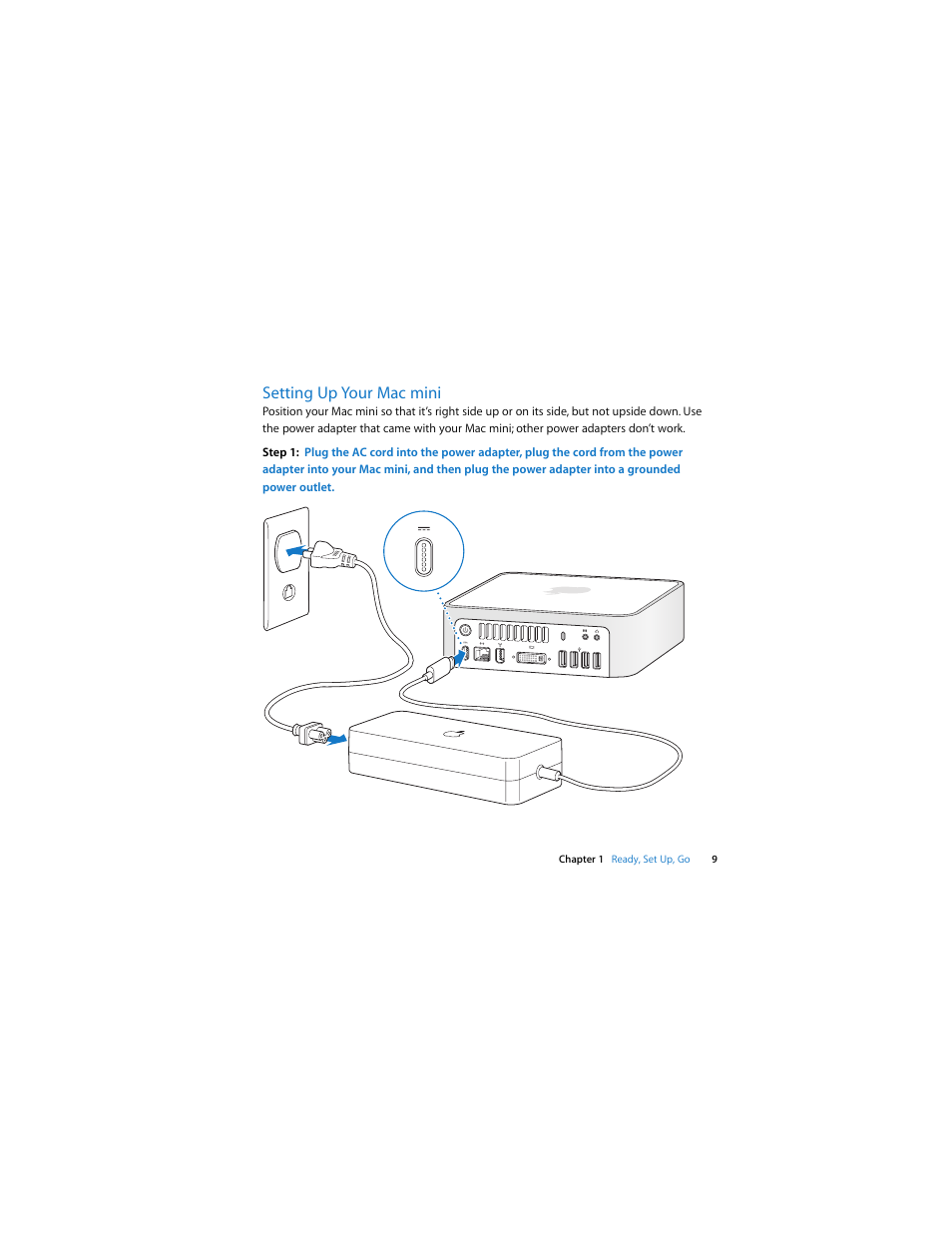 Setting up your mac mini | Apple Mac mini (Intel-based; Mid 2007) User Manual | Page 9 / 72