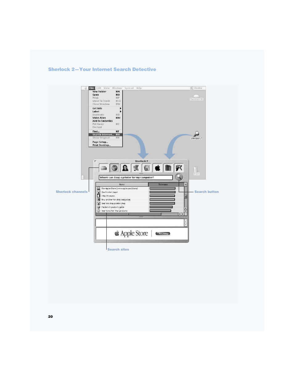 Sherlock 2—your internet search detective | Apple Power Mac G4 (Digital Audio) User Manual | Page 20 / 88