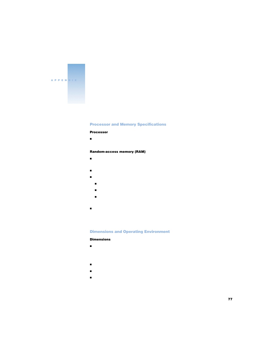 Specifications | Apple Power Mac G4 (Digital Audio) User Manual | Page 77 / 88