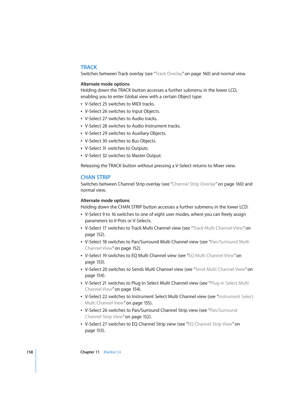 Track, Chan strip | Apple Logic Pro 7.2 User Manual | Page 158 / 255