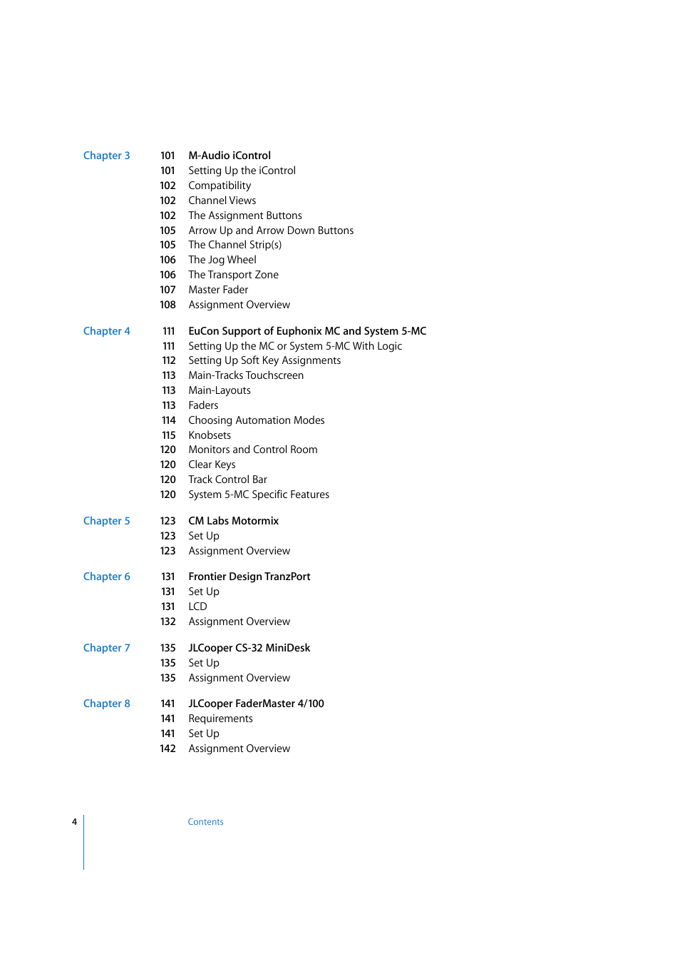 Apple Logic Pro 7.2 User Manual | Page 4 / 255