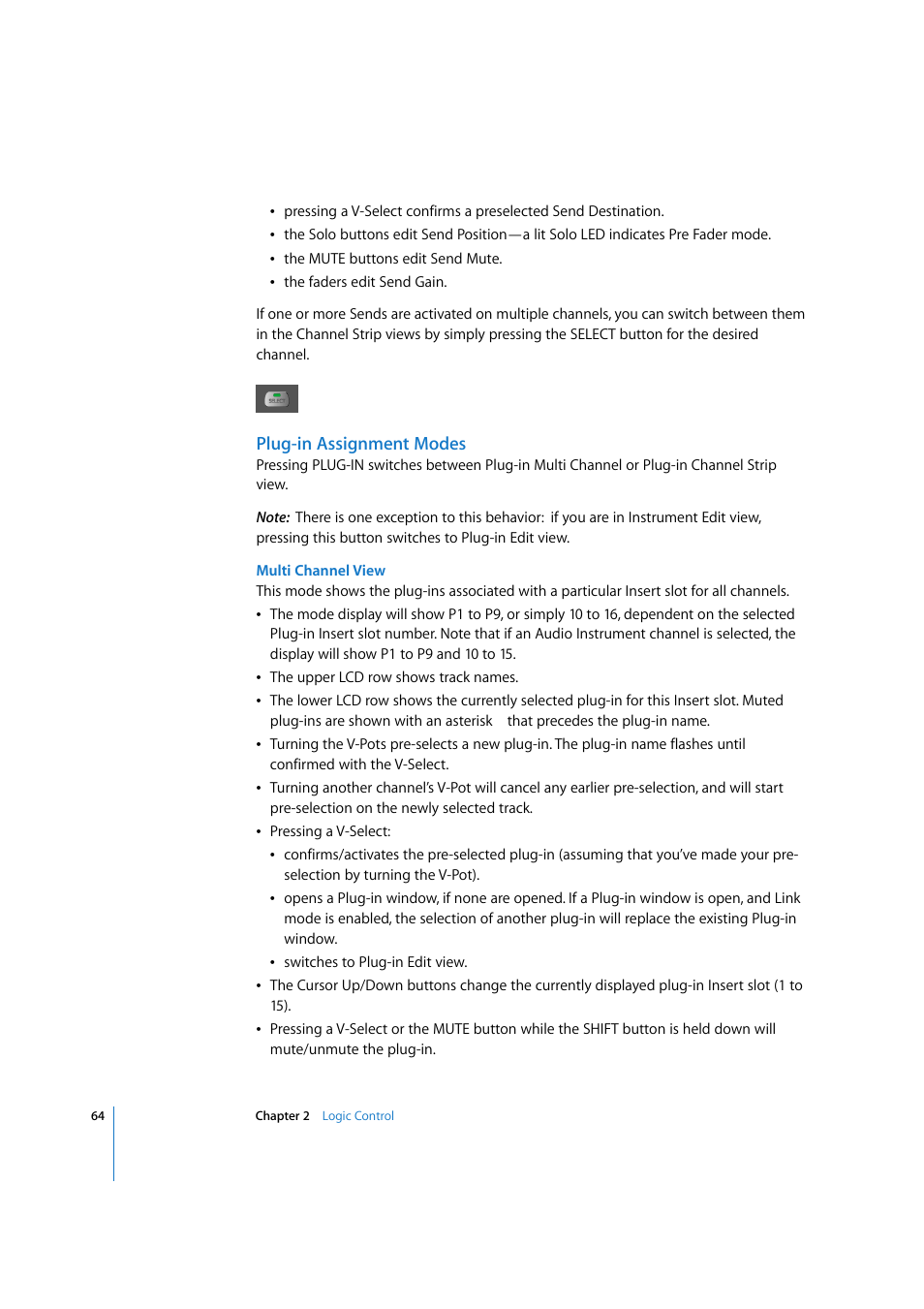 Plug-in assignment modes | Apple Logic Pro 7.2 User Manual | Page 64 / 255
