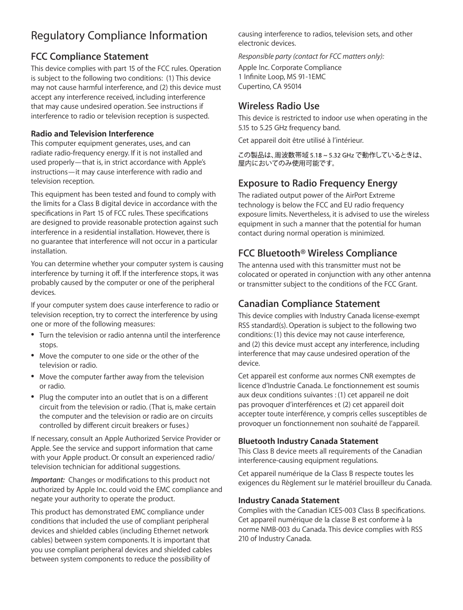 Regulatory compliance information | Apple Mac mini (Late 2012) User Manual | Page 5 / 16