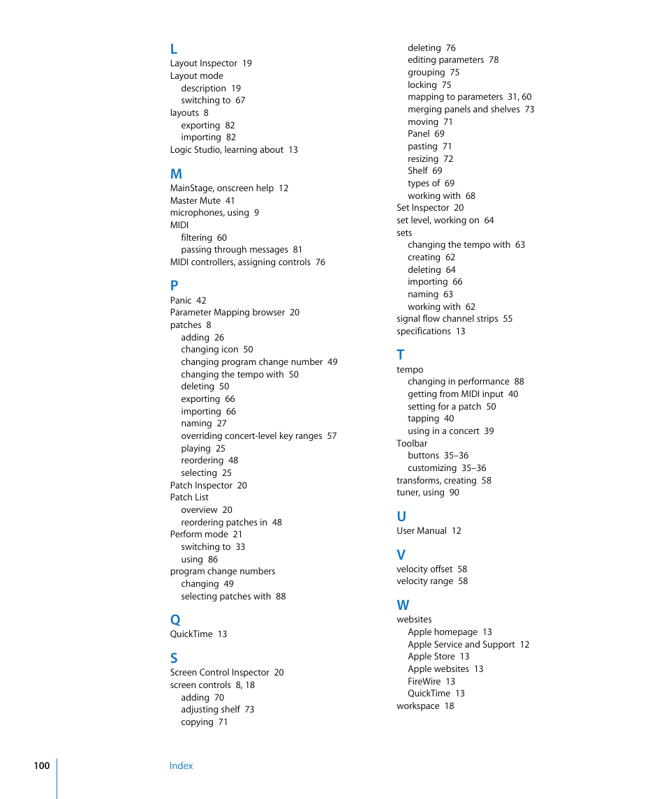 Apple MainStage User Manual | Page 100 / 100