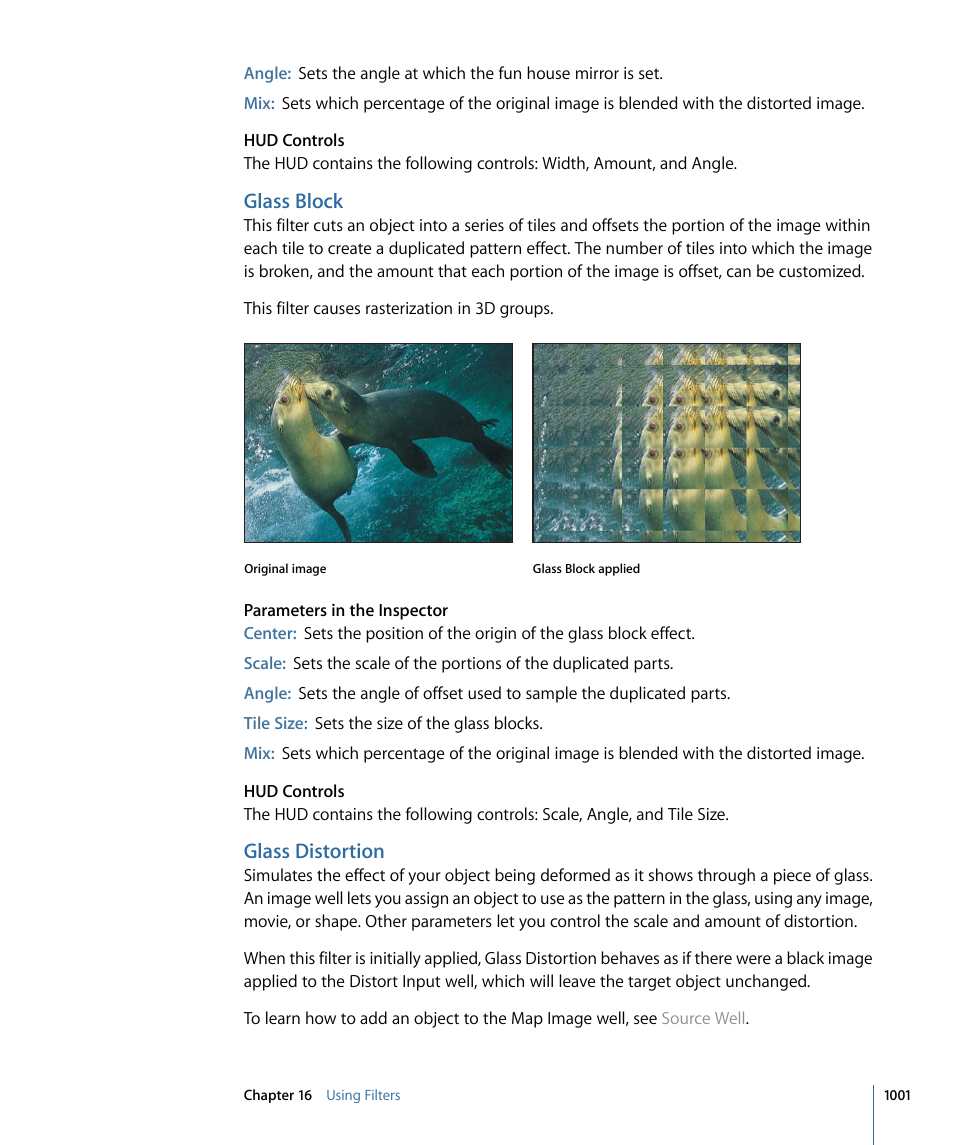 Glass block, Glass distortion | Apple Motion 4 User Manual | Page 1001 / 1498