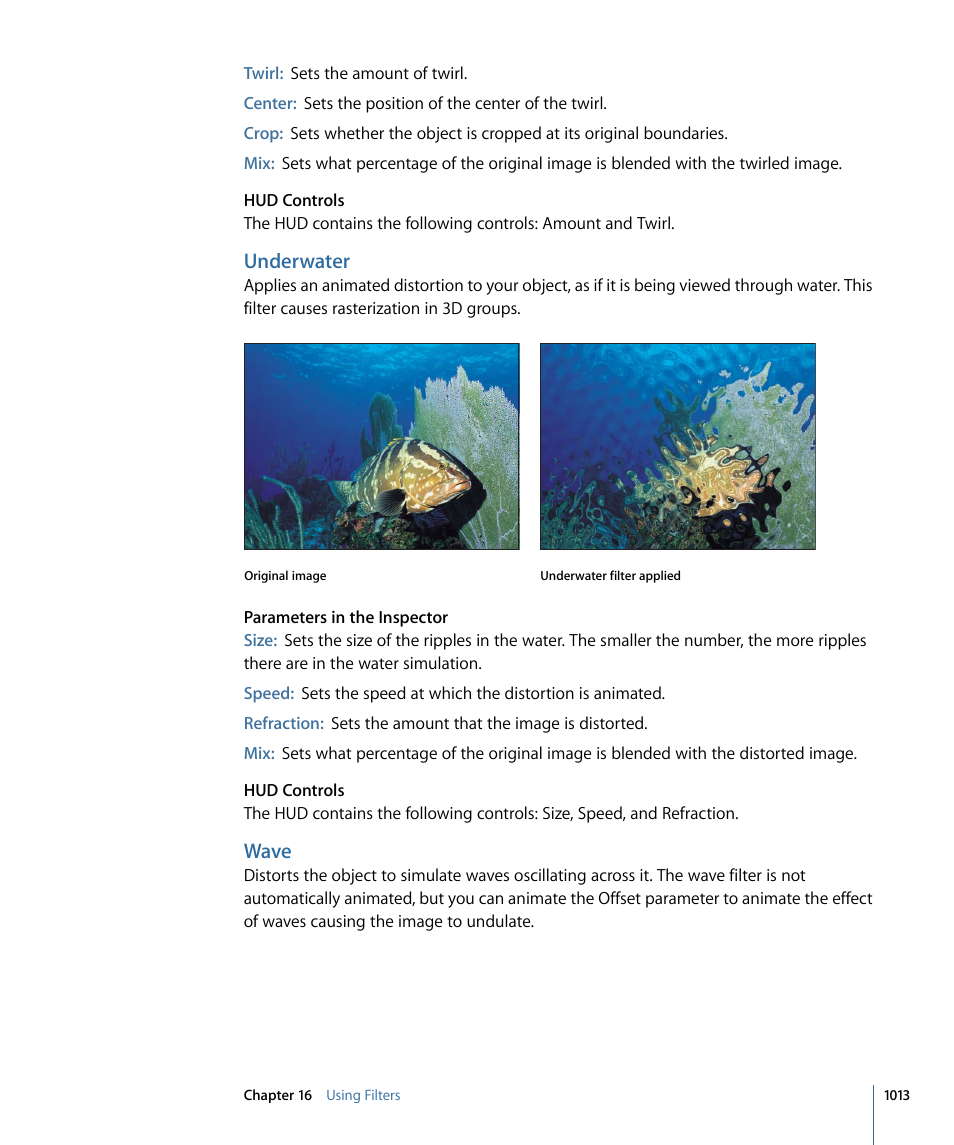 Underwater, Wave | Apple Motion 4 User Manual | Page 1013 / 1498