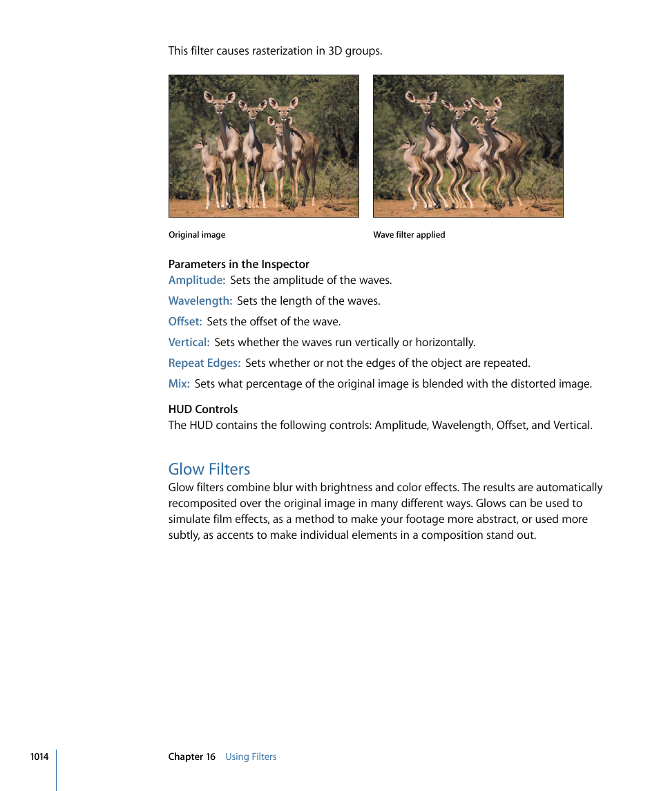 Glow filters | Apple Motion 4 User Manual | Page 1014 / 1498