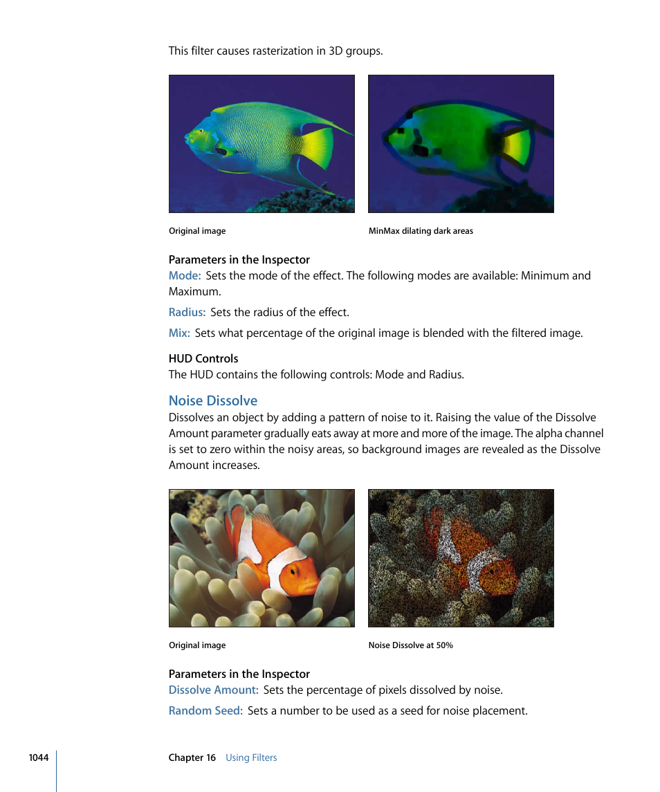 Noise dissolve | Apple Motion 4 User Manual | Page 1044 / 1498