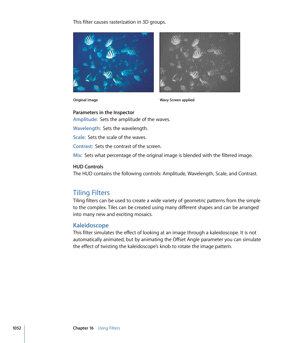 Tiling filters, Kaleidoscope | Apple Motion 4 User Manual | Page 1052 / 1498