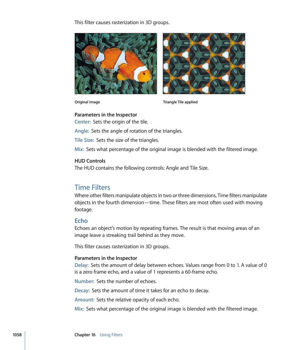 Time filters, Echo | Apple Motion 4 User Manual | Page 1058 / 1498