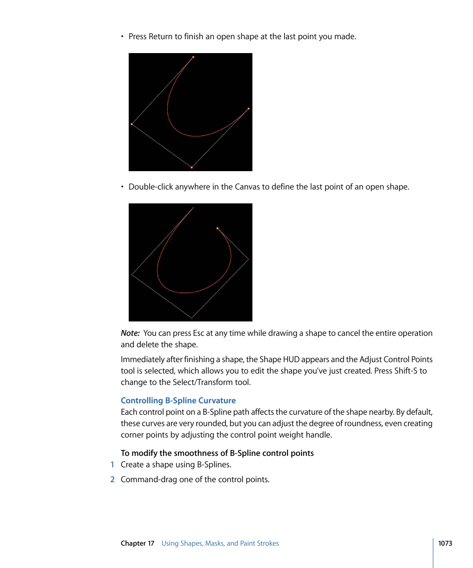 Controlling b-spline curvature | Apple Motion 4 User Manual | Page 1073 / 1498