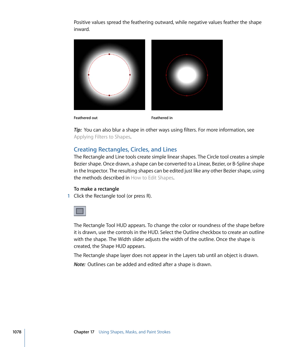 Creating rectangles, circles, and lines | Apple Motion 4 User Manual | Page 1078 / 1498