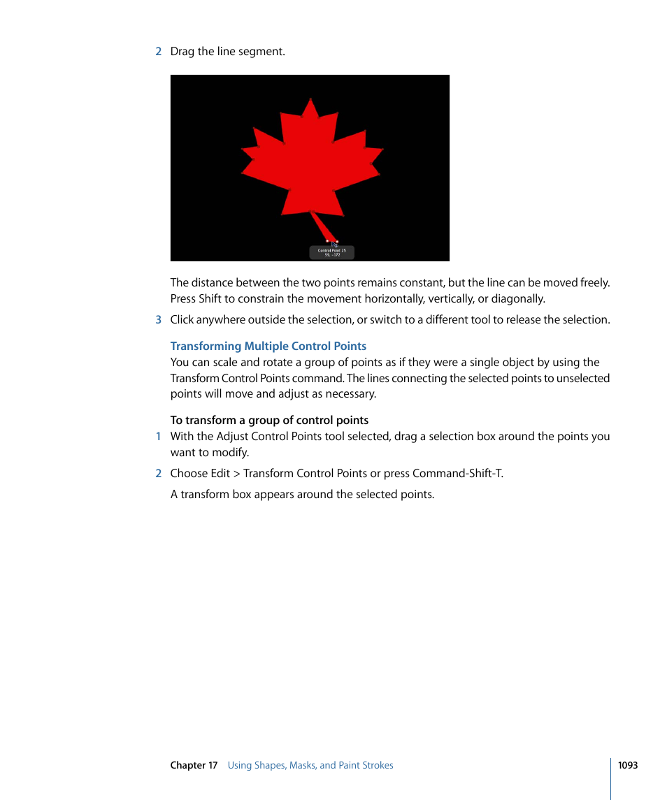 Transforming multiple control points | Apple Motion 4 User Manual | Page 1093 / 1498