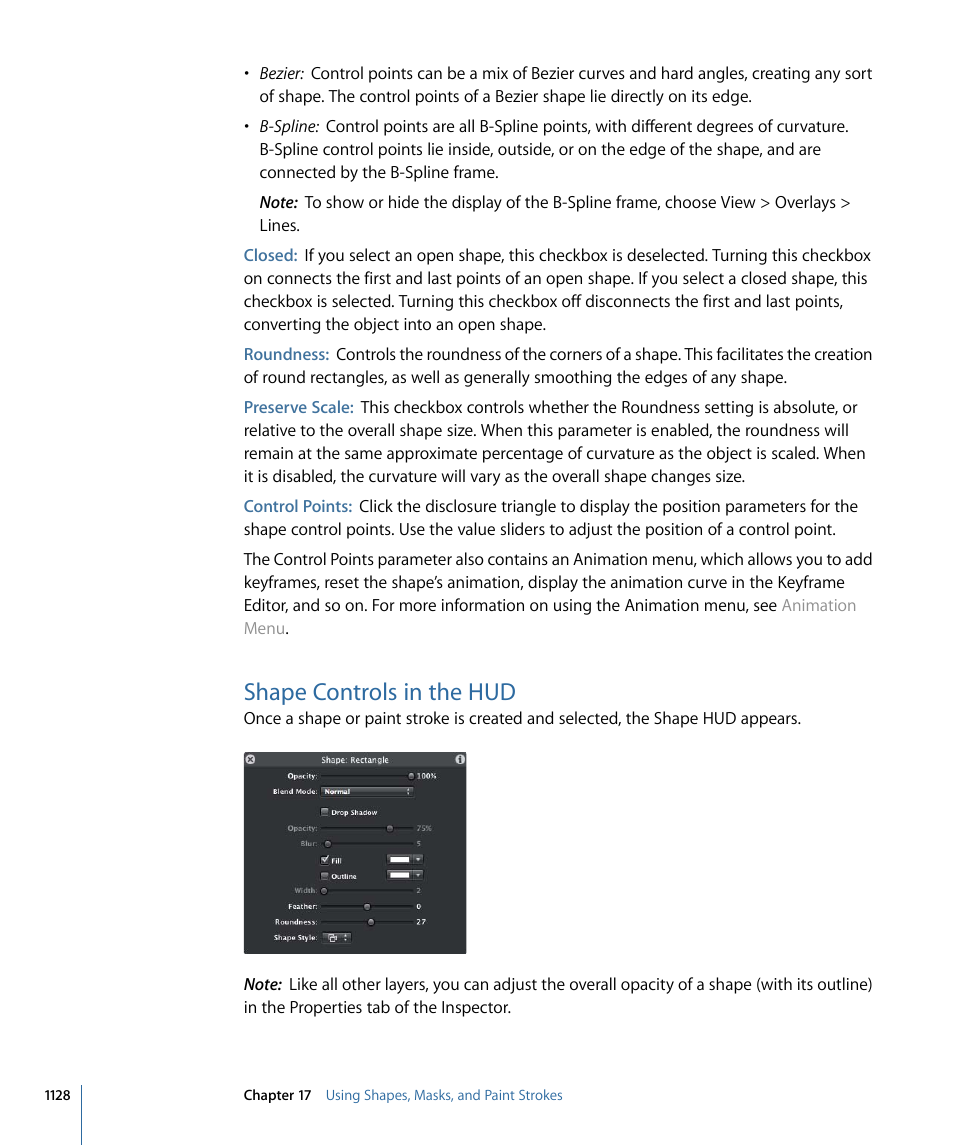 Shape controls in the hud | Apple Motion 4 User Manual | Page 1128 / 1498