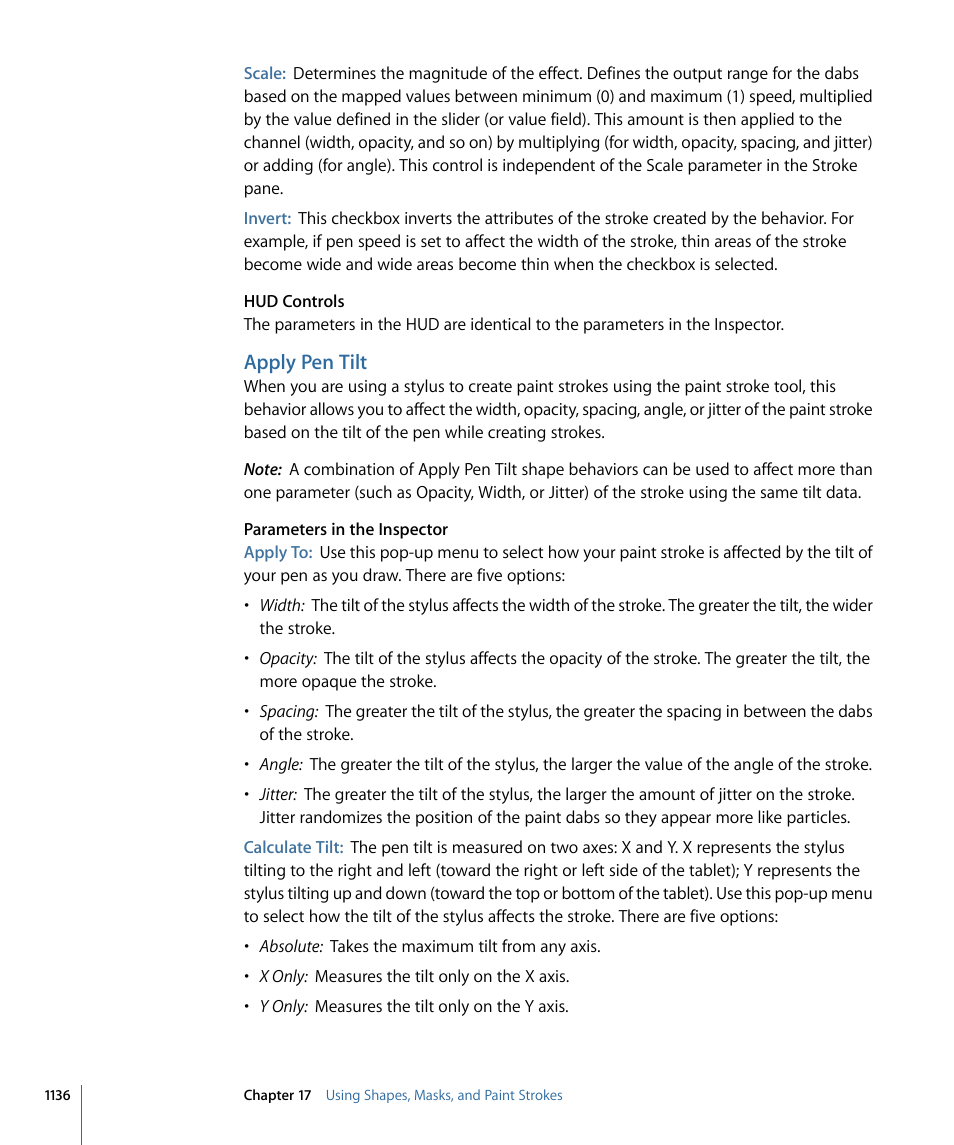 Apply pen tilt | Apple Motion 4 User Manual | Page 1136 / 1498