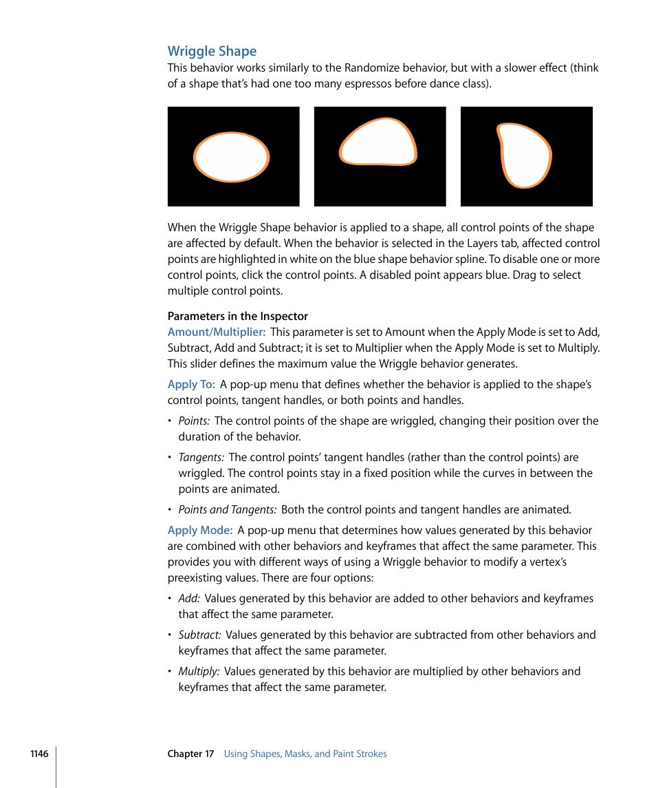 Wriggle shape | Apple Motion 4 User Manual | Page 1146 / 1498