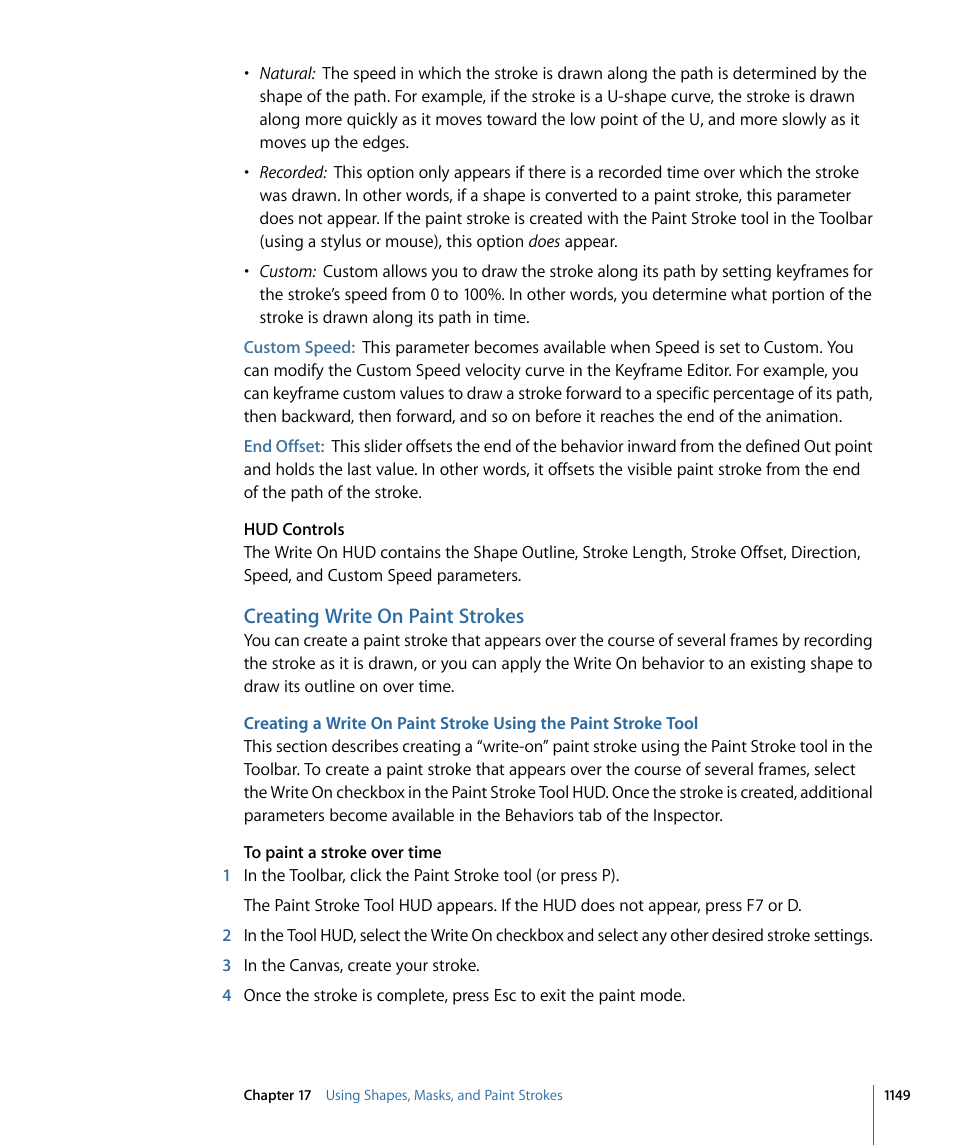 Creating write on paint strokes | Apple Motion 4 User Manual | Page 1149 / 1498