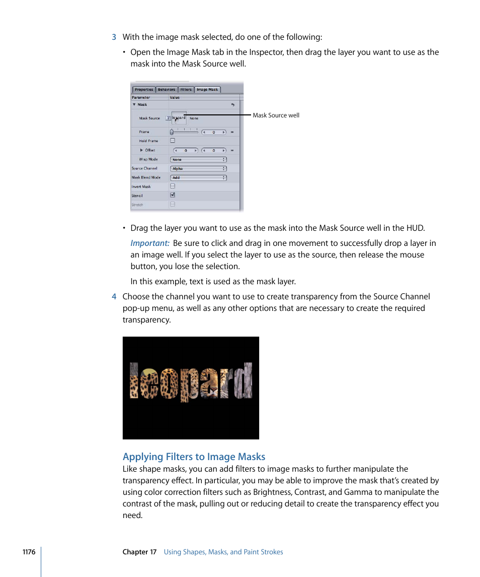 Applying filters to image masks | Apple Motion 4 User Manual | Page 1176 / 1498