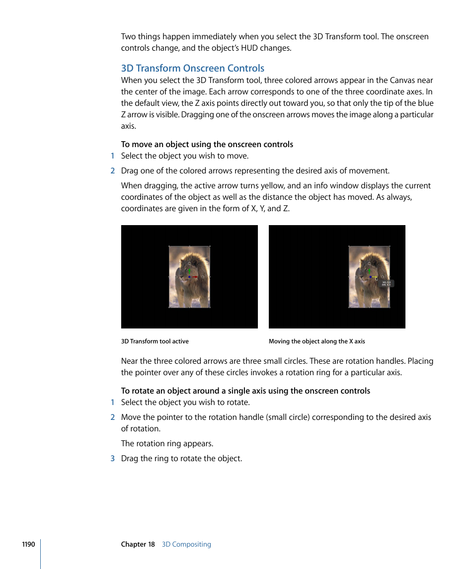 3d transform onscreen controls, Transform onscreen controls | Apple Motion 4 User Manual | Page 1190 / 1498