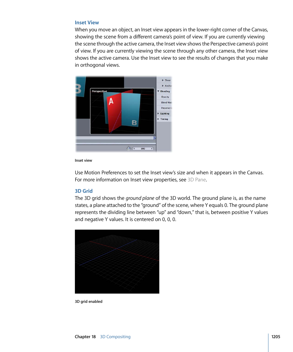 Inset view, 3d grid | Apple Motion 4 User Manual | Page 1205 / 1498