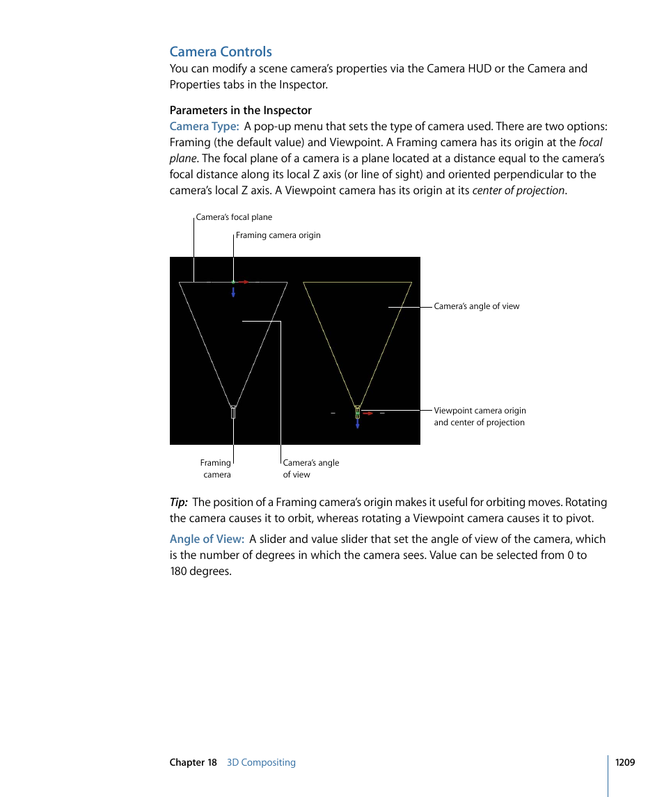 Camera controls | Apple Motion 4 User Manual | Page 1209 / 1498