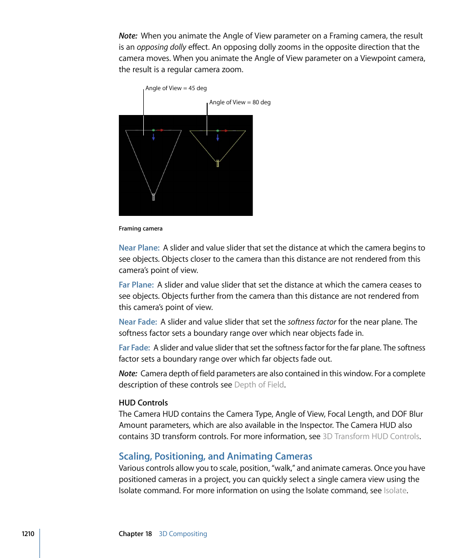 Scaling, positioning, and animating cameras | Apple Motion 4 User Manual | Page 1210 / 1498