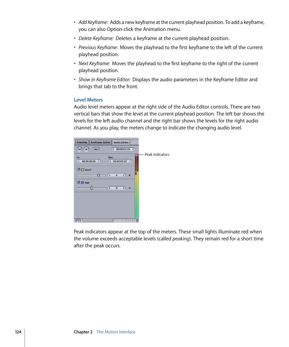 Level meters | Apple Motion 4 User Manual | Page 124 / 1498