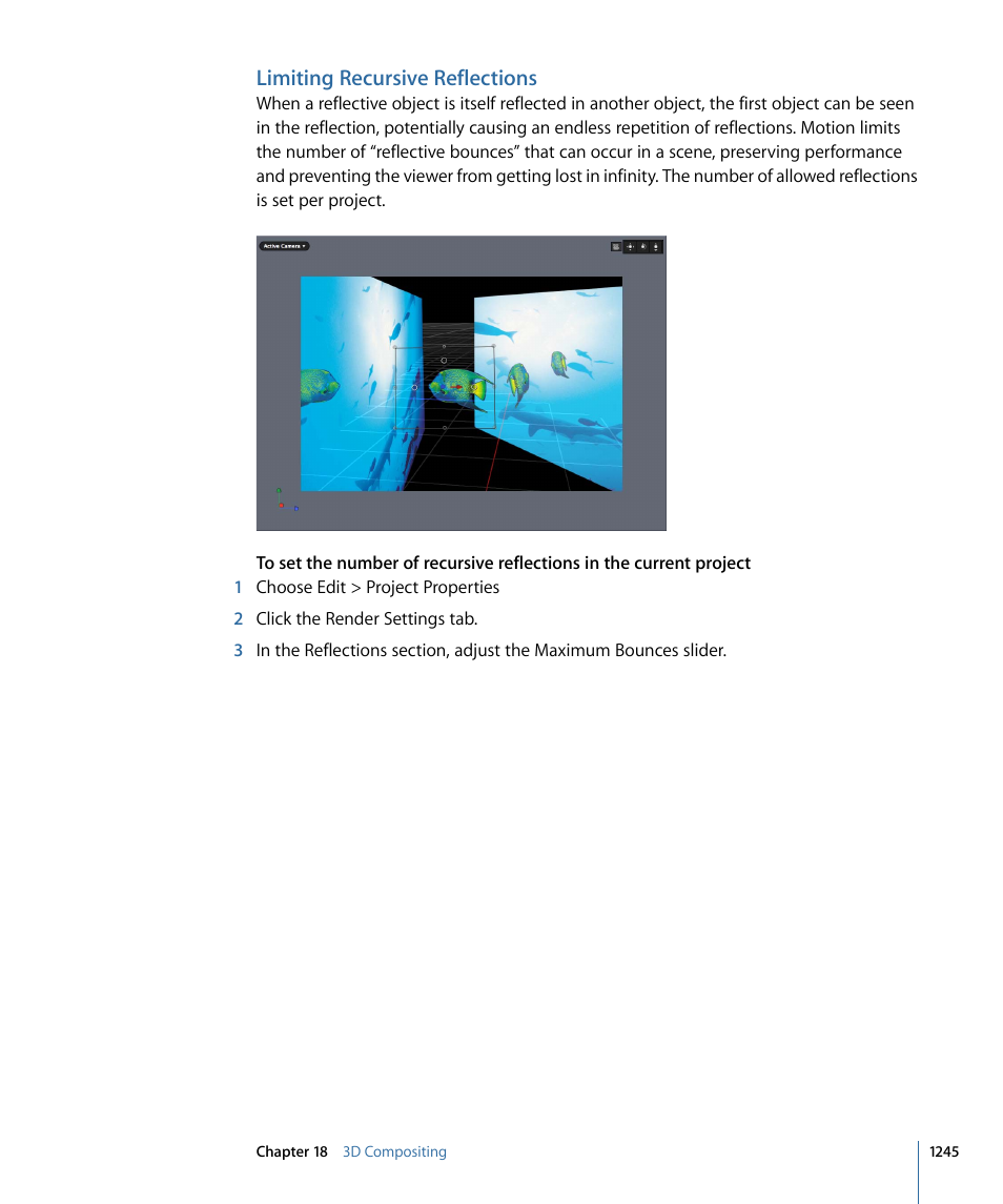 Limiting recursive reflections | Apple Motion 4 User Manual | Page 1245 / 1498