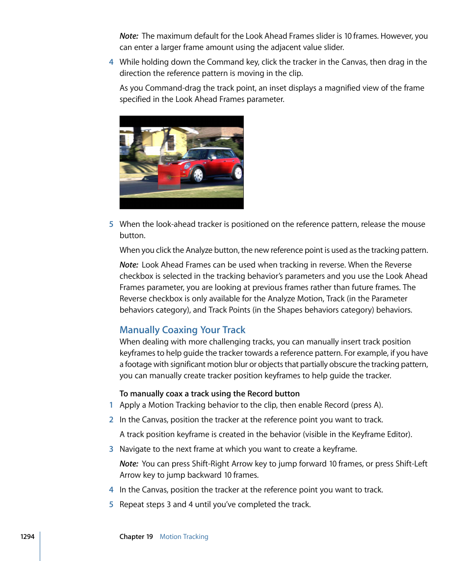 Manually coaxing your track | Apple Motion 4 User Manual | Page 1294 / 1498