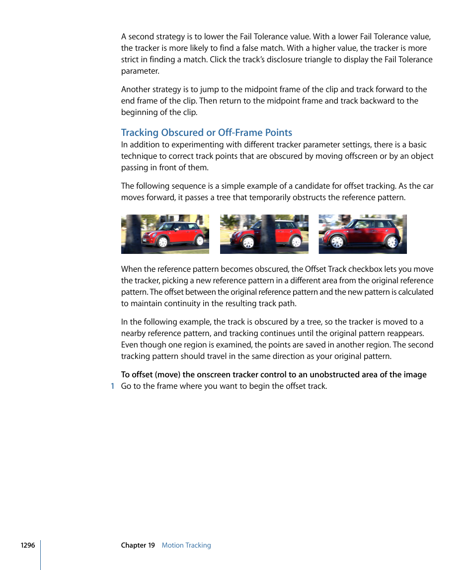 Tracking obscured or off-frame points | Apple Motion 4 User Manual | Page 1296 / 1498